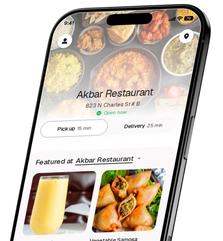 Akbar Restaurant app preview